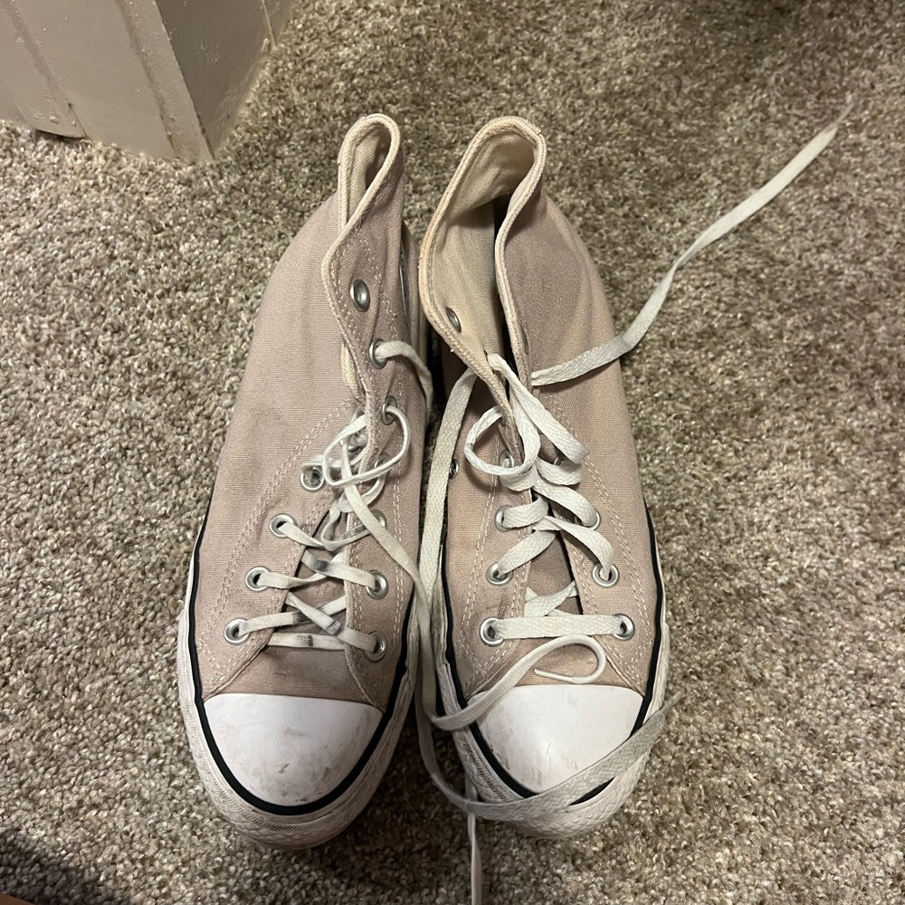 Converse Light Tan High-Tops